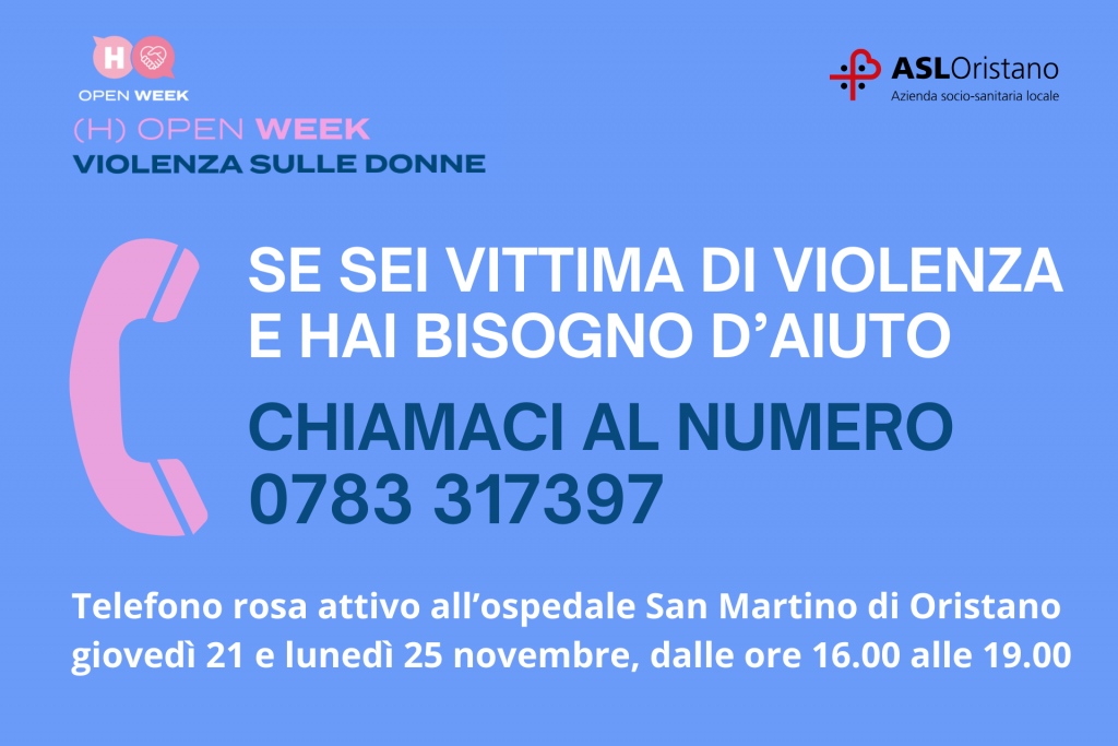 Violenza sulle donne: domani e lunedì al San Martino il telefono rosa